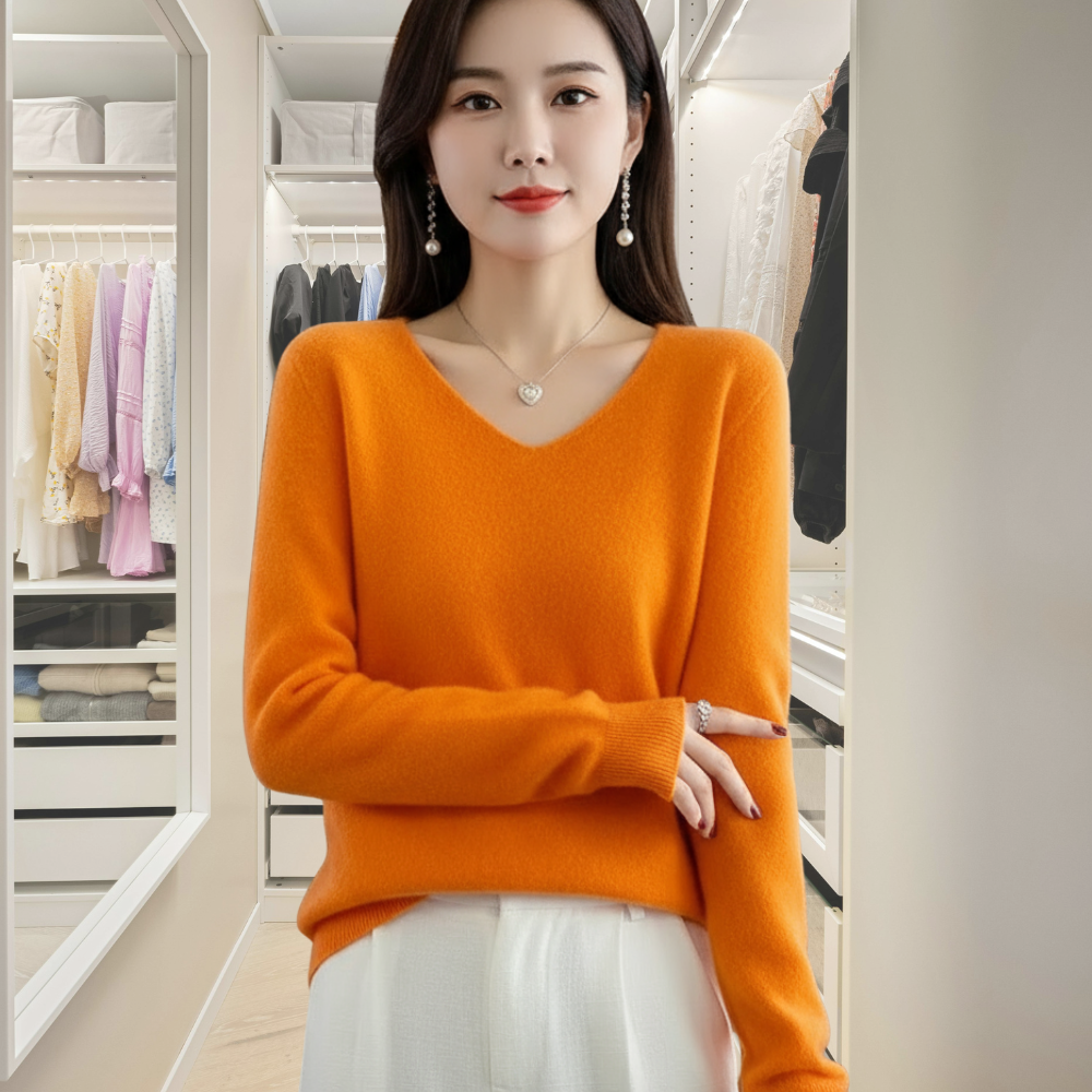 Lily Sweter Damski – Elegancki Sweter z Miękkiej i Wygodnej Mieszanki z Długimi Rękawami