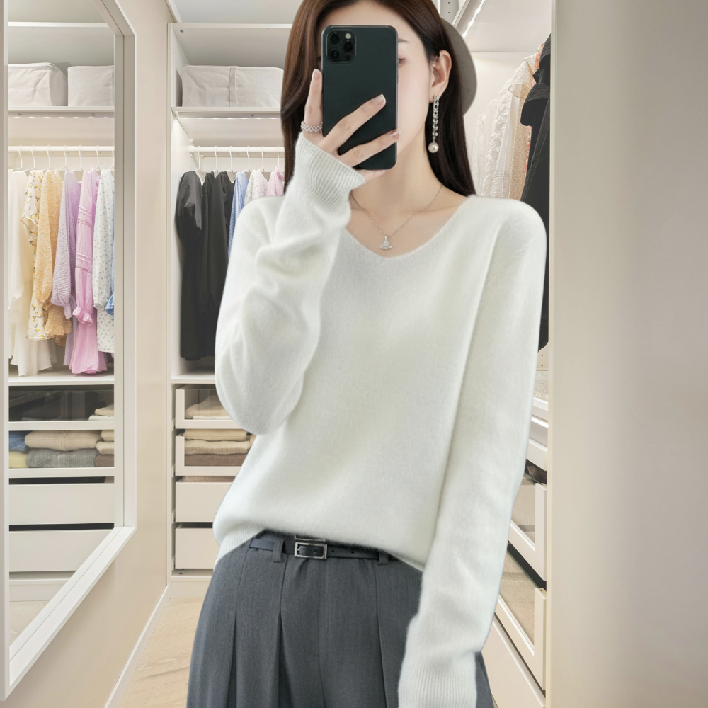 Lily Sweter Damski – Elegancki Sweter z Miękkiej i Wygodnej Mieszanki z Długimi Rękawami