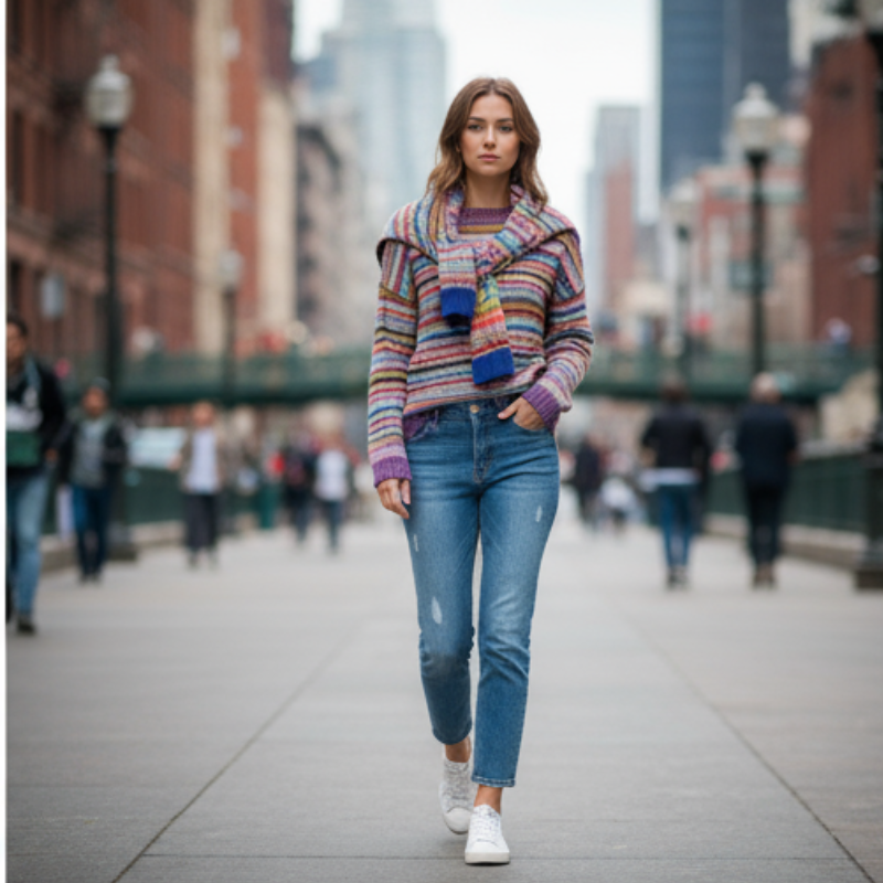 Addilyn Sweter Damski – Ciepły Wełniany na Jesień & Elegancki Styl