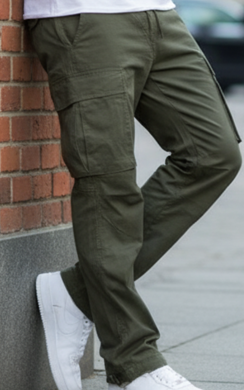Lance Spodnie Męskie – Szerokie Spodnie Cargo o Prostej Nogawce, Wygodne i Modne