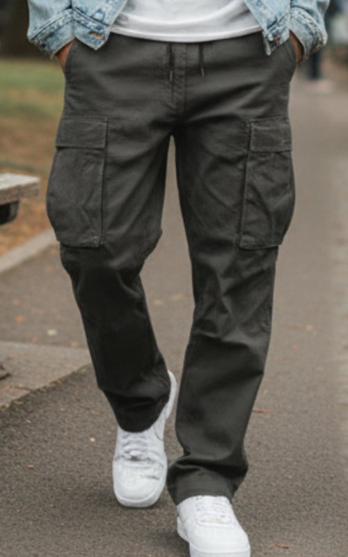 Lance Spodnie Męskie – Szerokie Spodnie Cargo o Prostej Nogawce, Wygodne i Modne