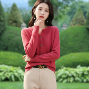 Mercy Kardigan Damski – Elegancki Kardigan z Miękkiej Wełny Merynosa i Kaszmiru z Okrągłym Dekoltem