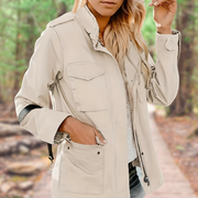 Nora Marynarka Damska – Elegancka Kurtka z Długimi Rękawami i Czterema Praktycznymi Kieszeniami