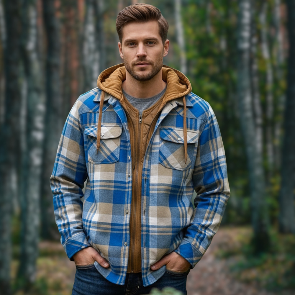 Andre Kurtka Męska – Ciepła i Wygodna Flanelowa Kurtka Drwala w Klasycznym Stylu