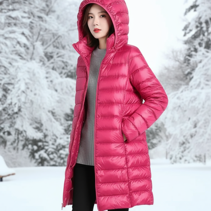 Sky Kurtka Damska – Ultralekka, Wodoodporna Kurtka z Odpinanem Kapturem i Ochroną 3-w-1