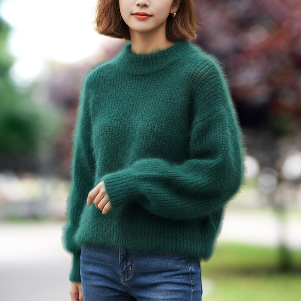 Emilie Sweter Damski – Wygodny i Elegancki Luźny Sweter z Dzianiny Wełnianej w Nowoczesnym Stylu