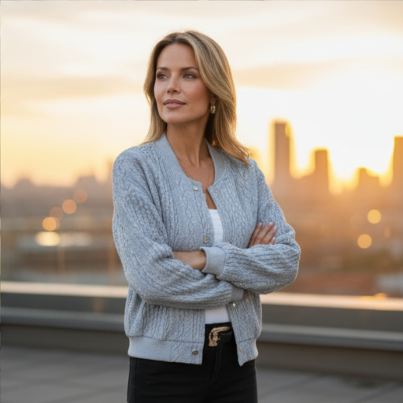 Sky Kamizelka Damska – Wygodny i Elegancki Kardigan z Dzianiny w Nowoczesnym Stylu