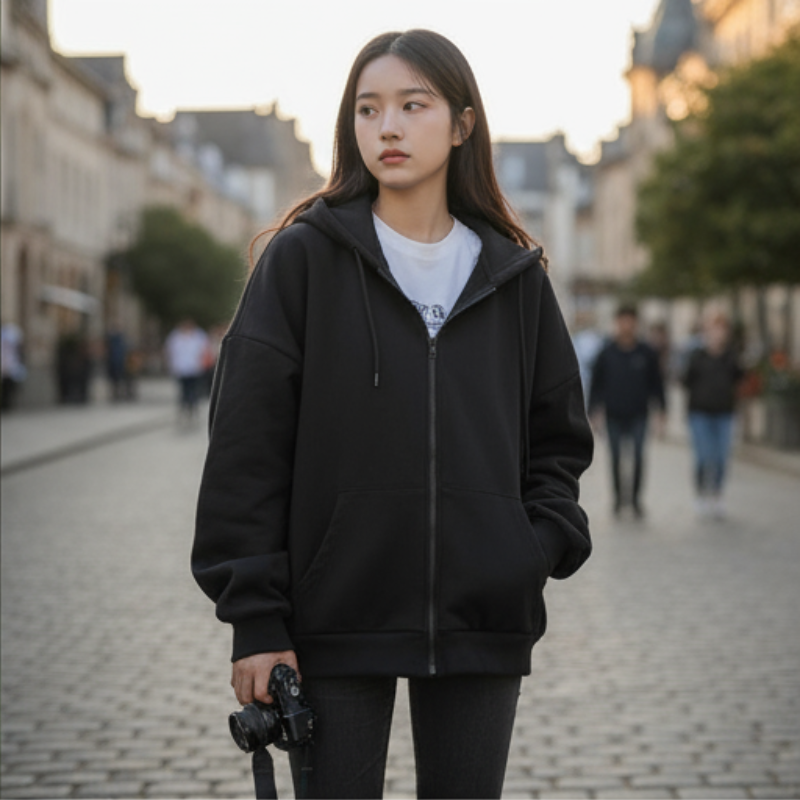 Ayleen Kurtka Damska – Oversize z Kapturem i Kieszeniami, Nowoczesny i Wygodny Styl