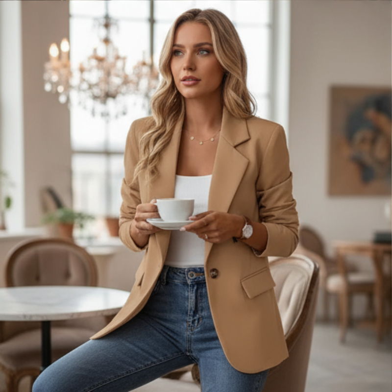 Iliana Marynarka Damska – Szykowna z Długimi Rękawami, Elegancka i Uniwersalna na Każdą Okazję