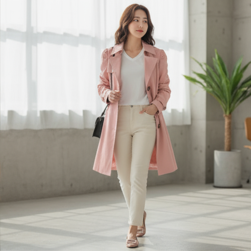 Livia Płaszcz Damski – Elegancki, Wodoodporny Trencz w Klasycznym i Ponadczasowym Stylu