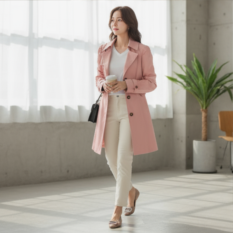 Livia Płaszcz Damski – Elegancki, Wodoodporny Trencz w Klasycznym i Ponadczasowym Stylu