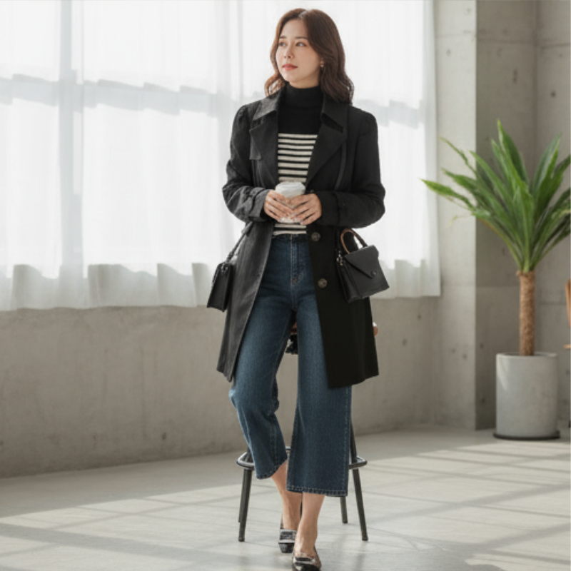 Livia Płaszcz Damski – Elegancki, Wodoodporny Trencz w Klasycznym i Ponadczasowym Stylu