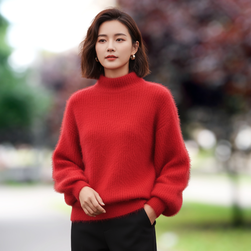 Emilie Sweter Damski – Wygodny i Elegancki Luźny Sweter z Dzianiny Wełnianej w Nowoczesnym Stylu