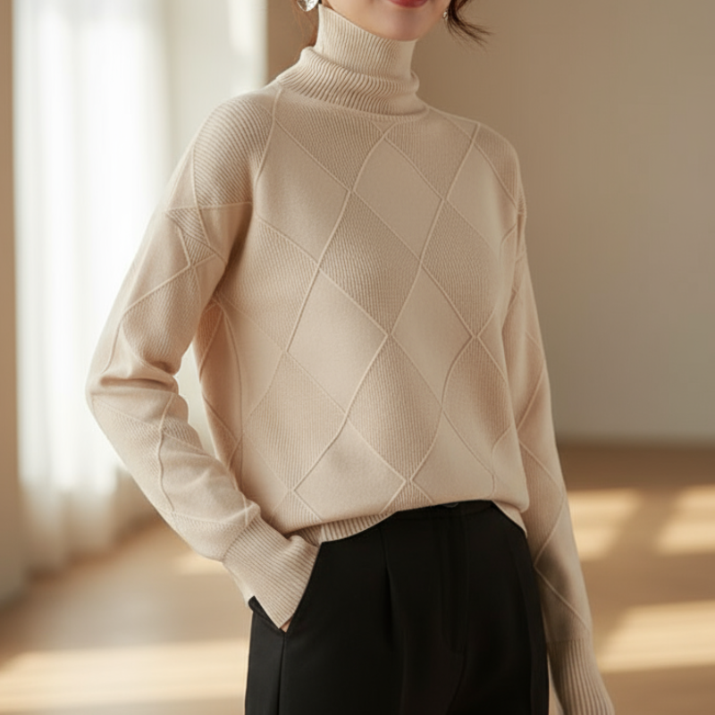 Luciana Sweter Damski – Elegancki Golf z Miękkiego Kaszmiru o Ponadczasowym Szyku