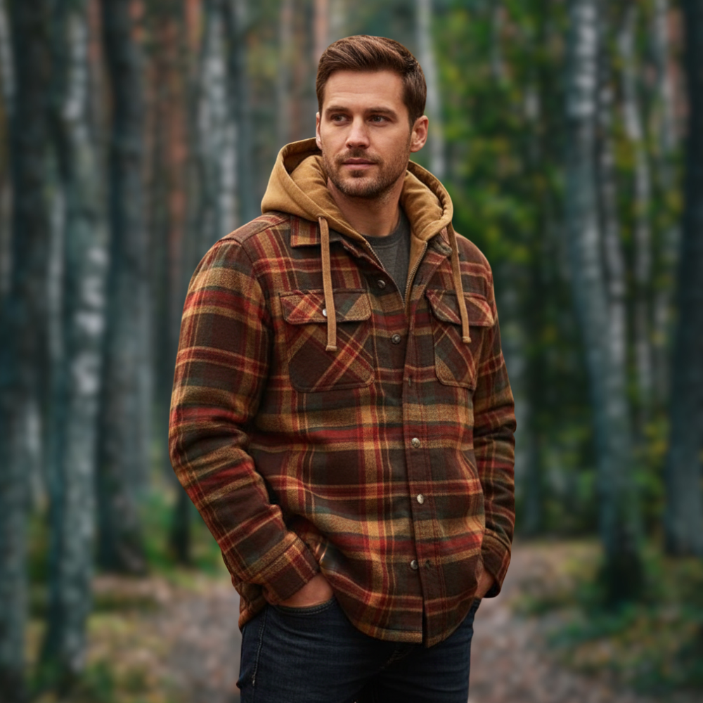 Andre Kurtka Męska – Ciepła i Wygodna Flanelowa Kurtka Drwala w Klasycznym Stylu