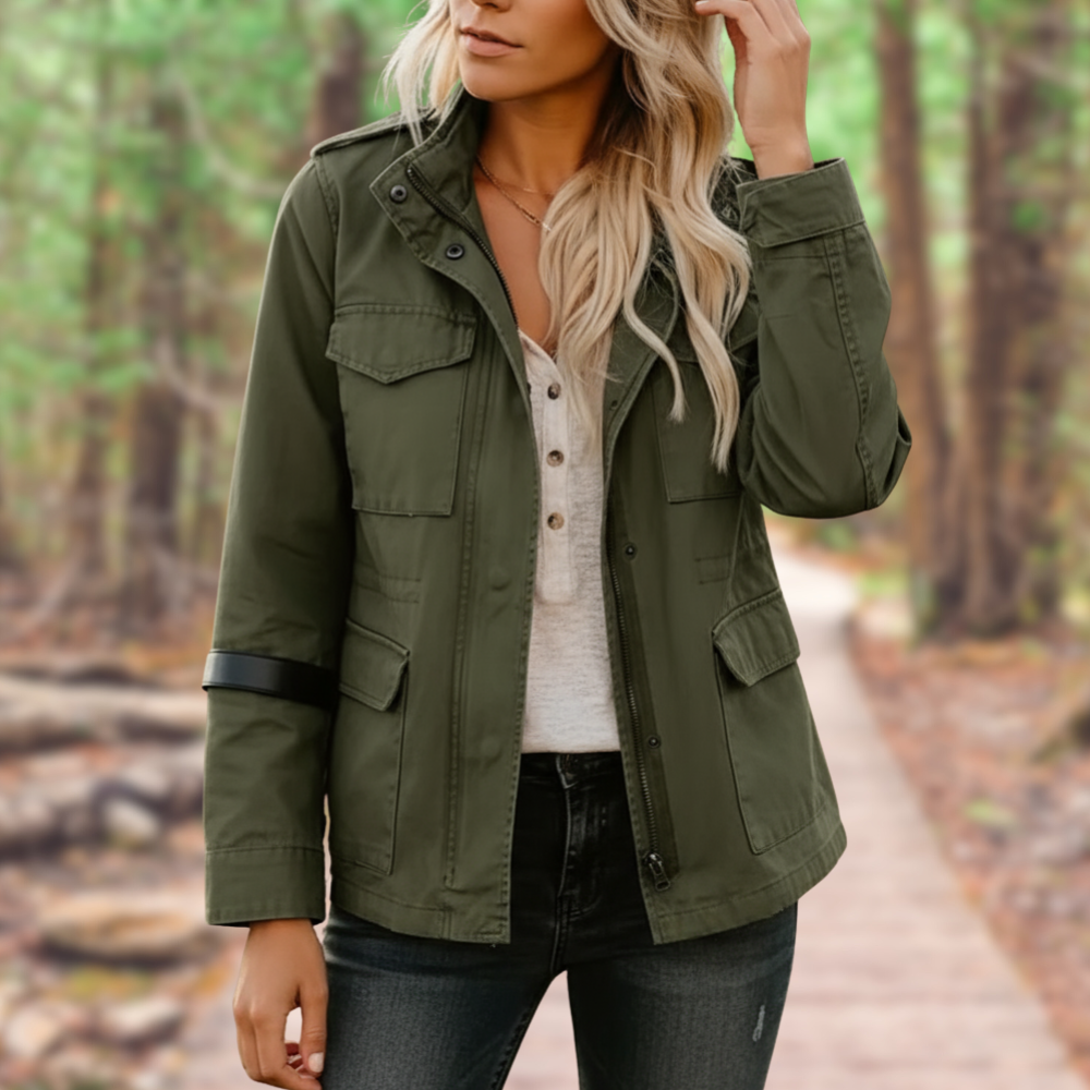 Nora Marynarka Damska – Elegancka Kurtka z Długimi Rękawami i Czterema Praktycznymi Kieszeniami