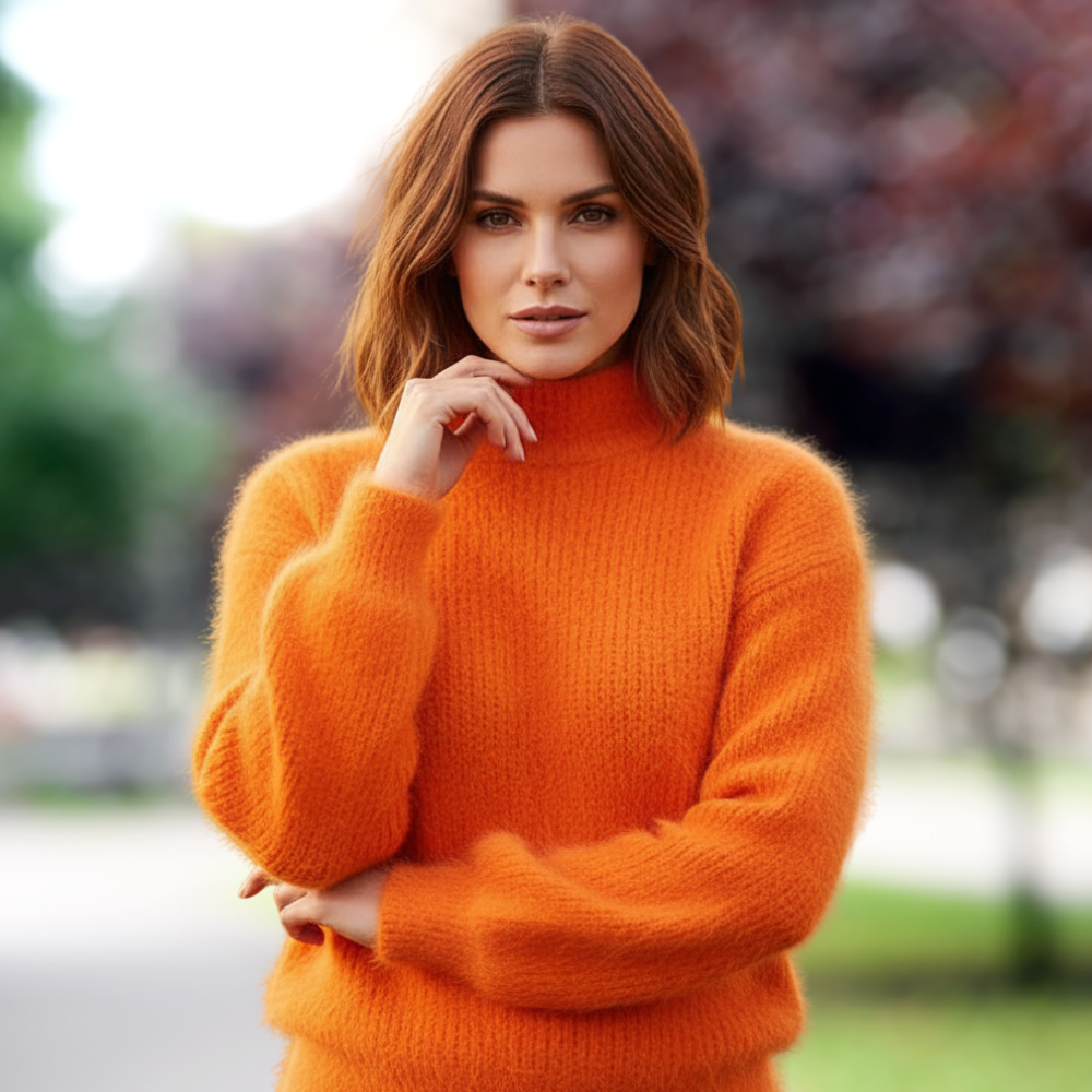 Emilie Sweter Damski – Wygodny i Elegancki Luźny Sweter z Dzianiny Wełnianej w Nowoczesnym Stylu