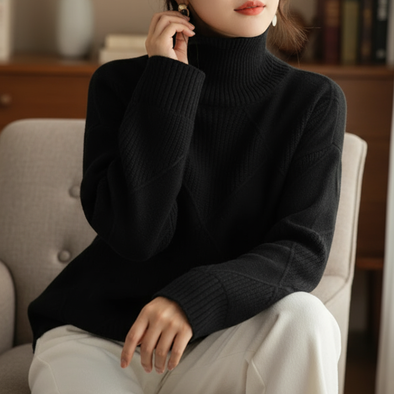 Luciana Sweter Damski – Elegancki Golf z Miękkiego Kaszmiru o Ponadczasowym Szyku