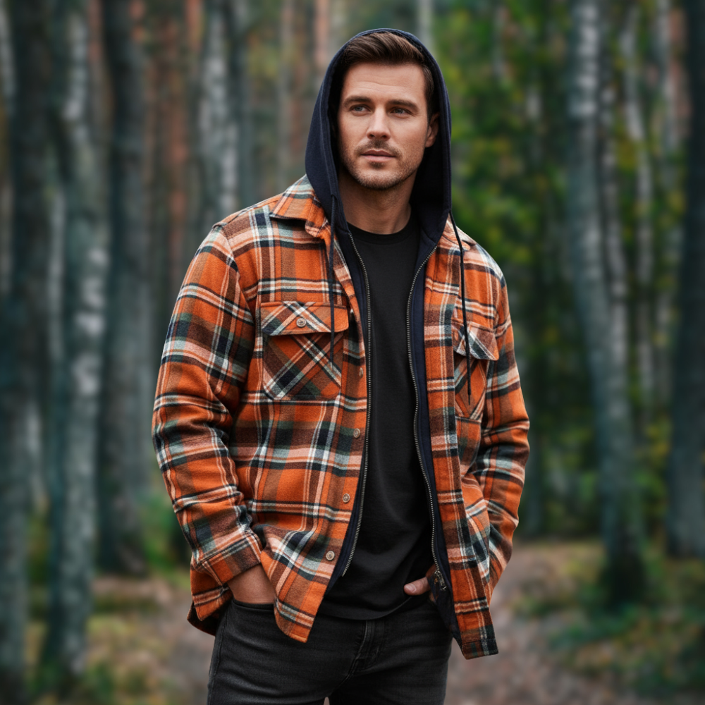 Andre Kurtka Męska – Ciepła i Wygodna Flanelowa Kurtka Drwala w Klasycznym Stylu