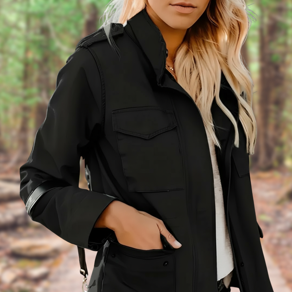 Nora Marynarka Damska – Elegancka Kurtka z Długimi Rękawami i Czterema Praktycznymi Kieszeniami