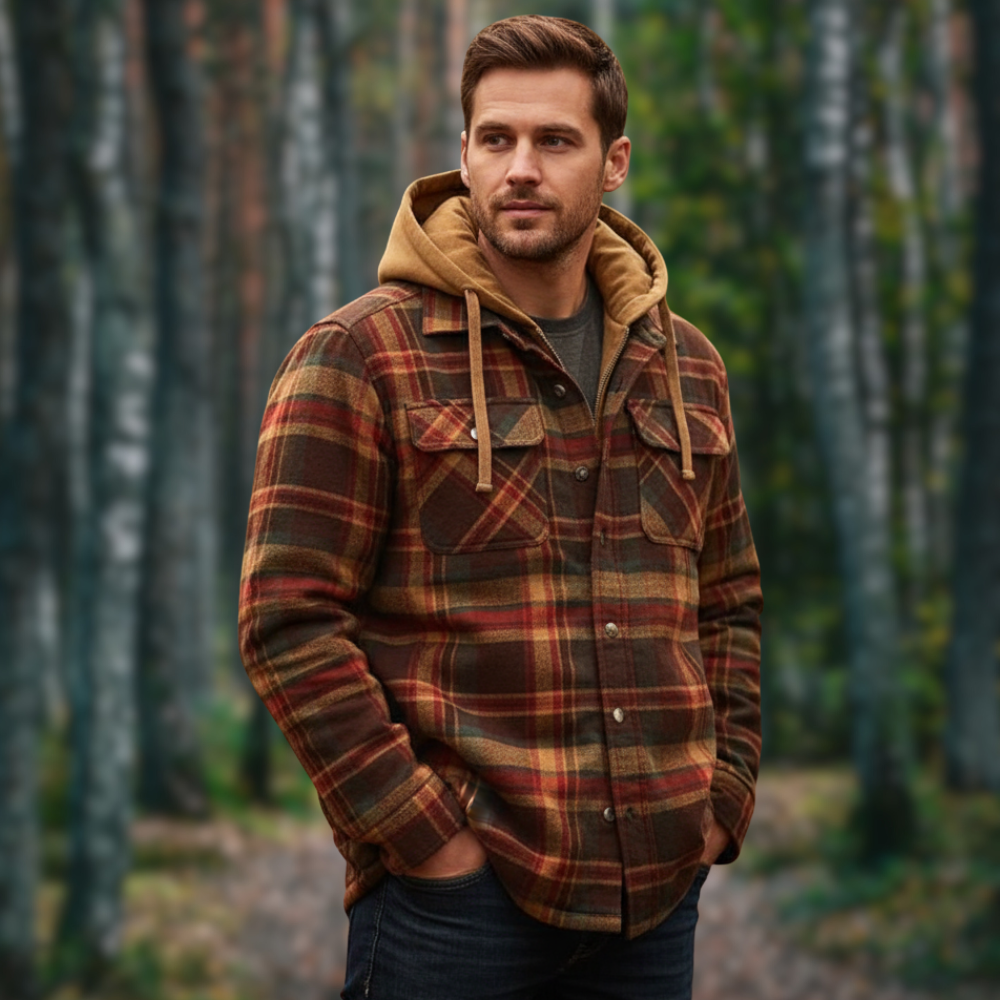 Andre Kurtka Męska – Ciepła i Wygodna Flanelowa Kurtka Drwala w Klasycznym Stylu