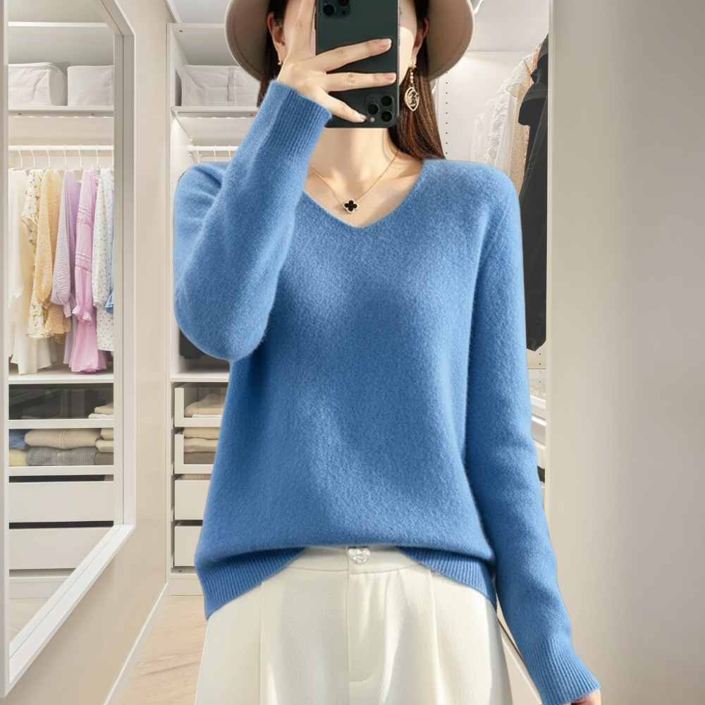 Lily Sweter Damski – Elegancki Sweter z Miękkiej i Wygodnej Mieszanki z Długimi Rękawami