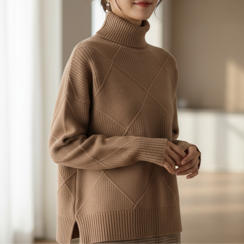 Luciana Sweter Damski – Elegancki Golf z Miękkiego Kaszmiru o Ponadczasowym Szyku