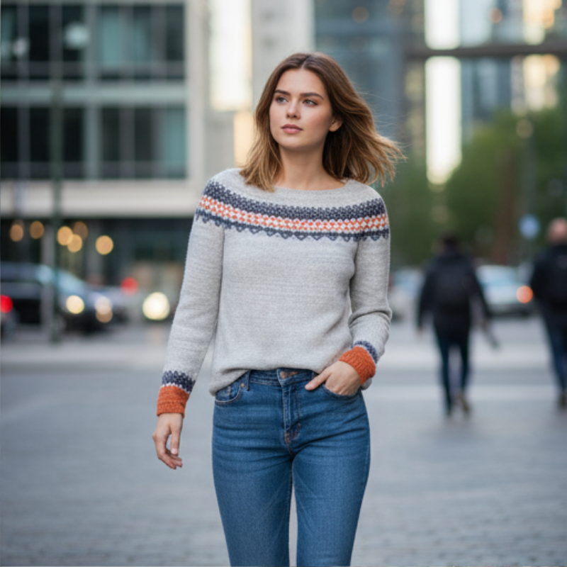 Freyja Sweter Damski – Zimowy z Miękkiej Dzianiny, Styl Casual & Komfort