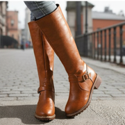 Megan Wysokie Botki Damskie – Wygodny Obcas Słupkowy & Elegancki Okrągły Nosek