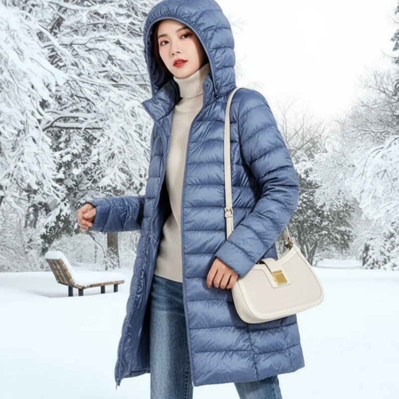 Sky Kurtka Damska – Ultralekka, Wodoodporna Kurtka z Odpinanem Kapturem i Ochroną 3-w-1