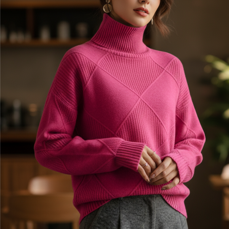 Luciana Sweter Damski – Elegancki Golf z Miękkiego Kaszmiru o Ponadczasowym Szyku