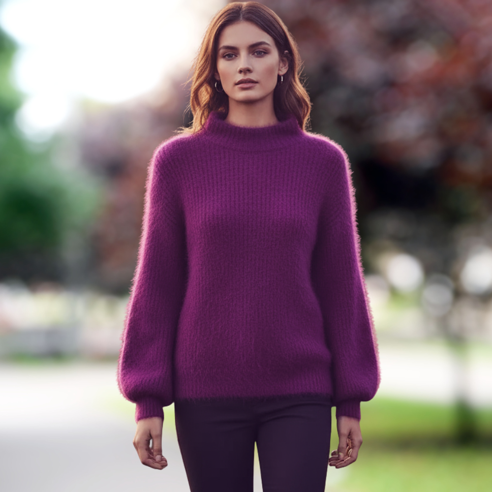 Emilie Sweter Damski – Wygodny i Elegancki Luźny Sweter z Dzianiny Wełnianej w Nowoczesnym Stylu