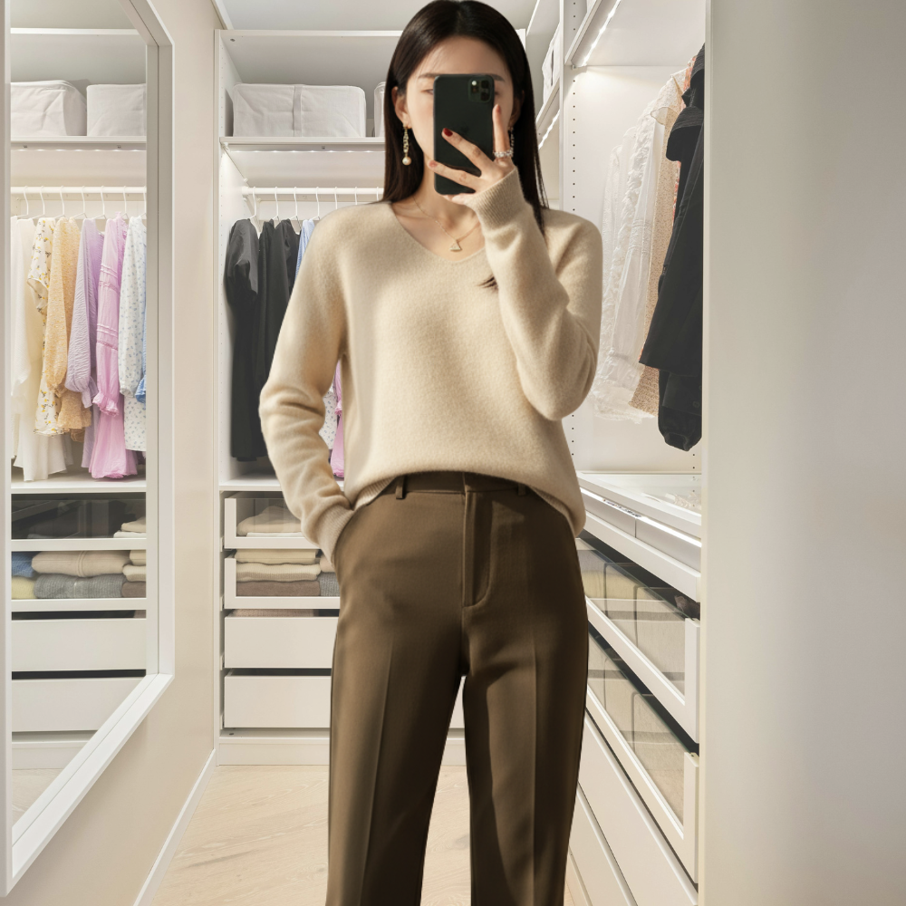 Lily Sweter Damski – Elegancki Sweter z Miękkiej i Wygodnej Mieszanki z Długimi Rękawami