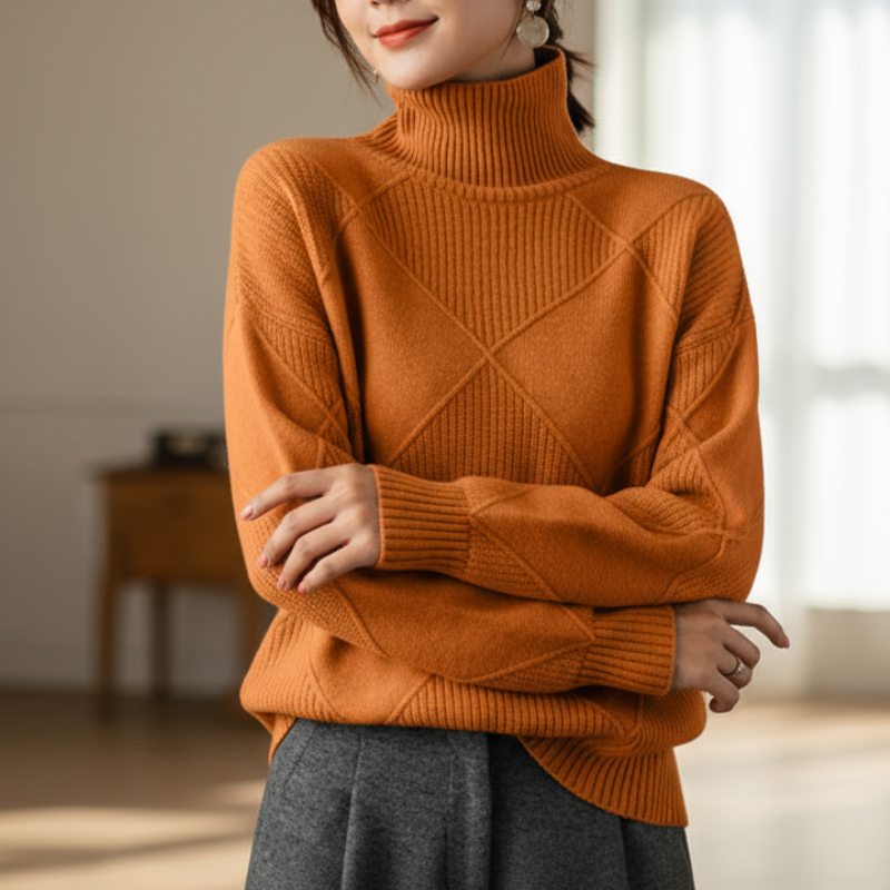 Luciana Sweter Damski – Elegancki Golf z Miękkiego Kaszmiru o Ponadczasowym Szyku