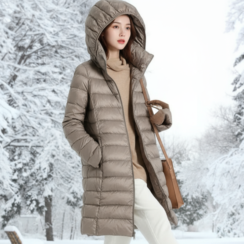 Sky Kurtka Damska – Ultralekka, Wodoodporna Kurtka z Odpinanem Kapturem i Ochroną 3-w-1