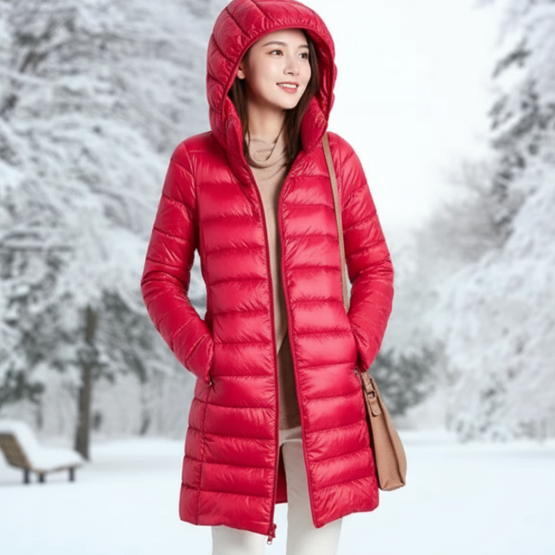 Sky Kurtka Damska – Ultralekka, Wodoodporna Kurtka z Odpinanem Kapturem i Ochroną 3-w-1