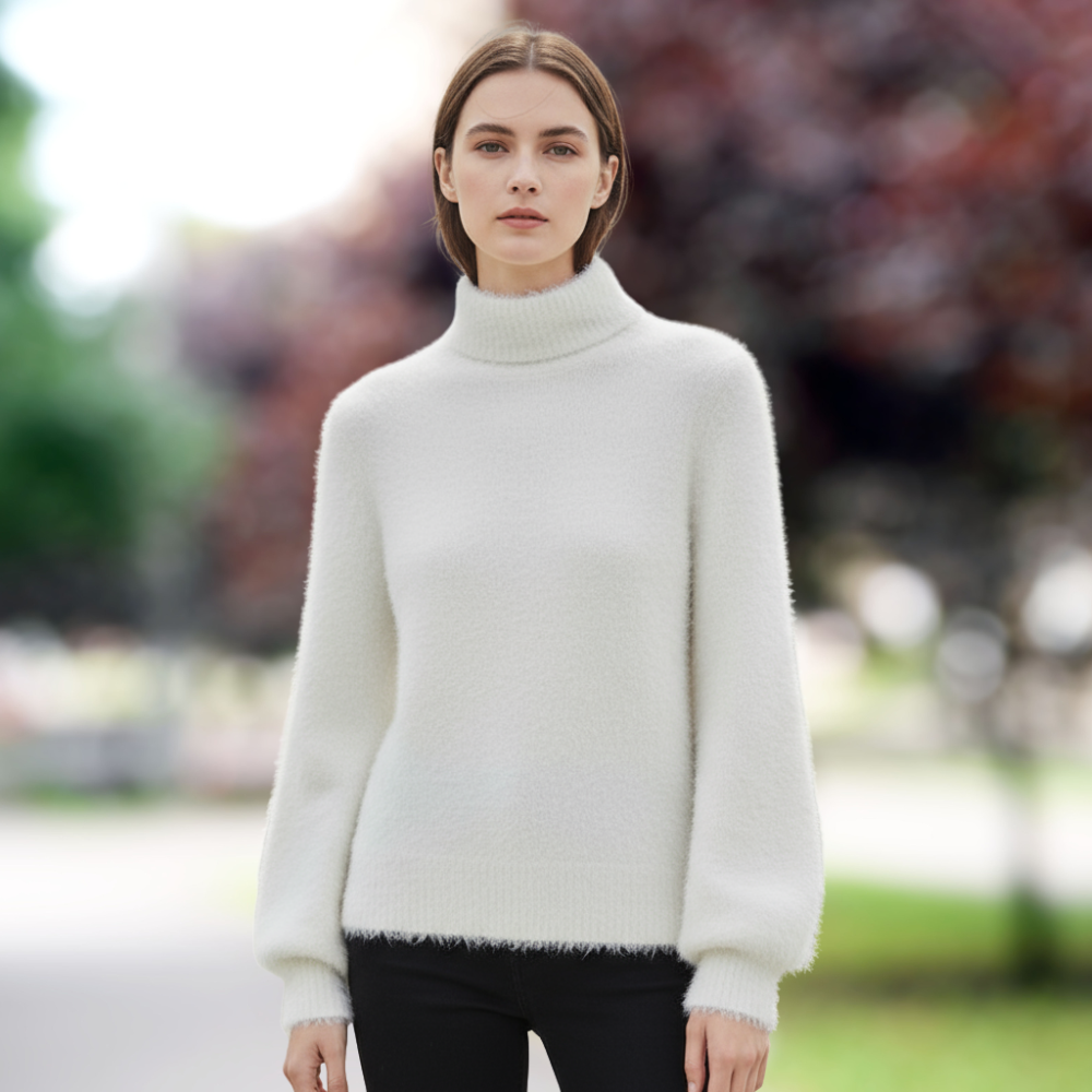 Emilie Sweter Damski – Wygodny i Elegancki Luźny Sweter z Dzianiny Wełnianej w Nowoczesnym Stylu