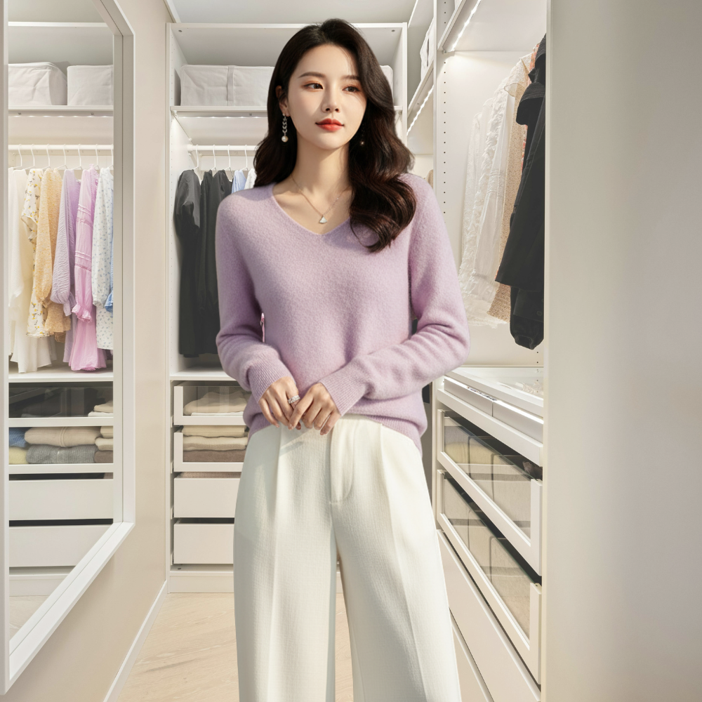 Lily Sweter Damski – Elegancki Sweter z Miękkiej i Wygodnej Mieszanki z Długimi Rękawami