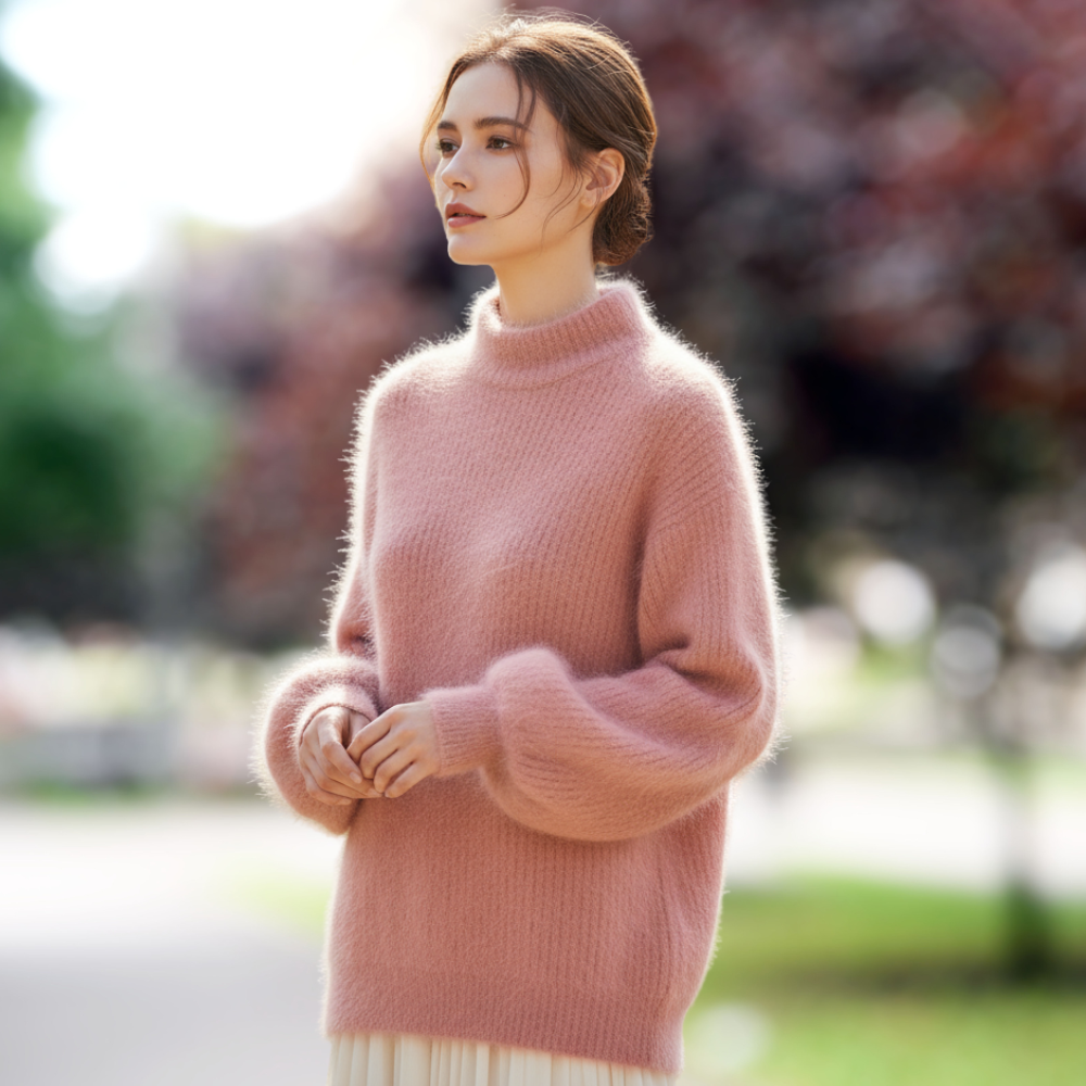 Emilie Sweter Damski – Wygodny i Elegancki Luźny Sweter z Dzianiny Wełnianej w Nowoczesnym Stylu