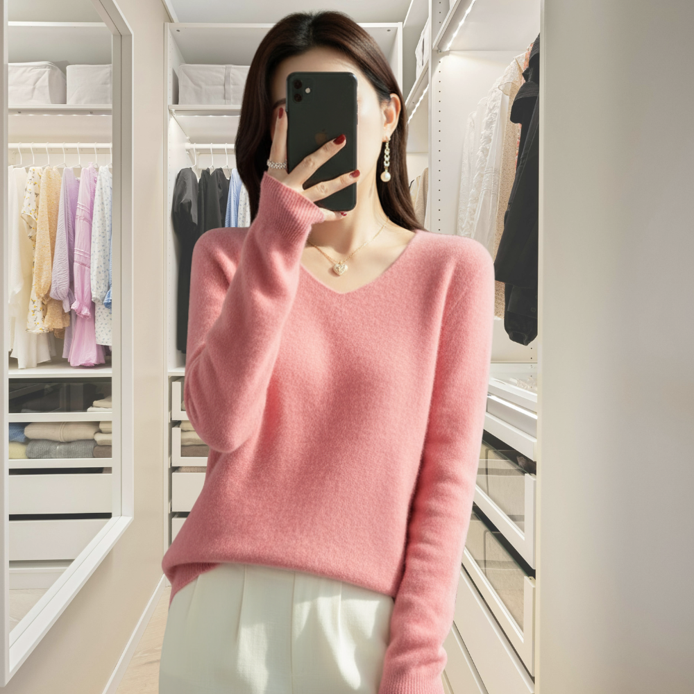 Lily Sweter Damski – Elegancki Sweter z Miękkiej i Wygodnej Mieszanki z Długimi Rękawami