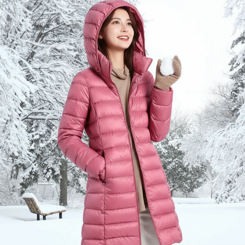 Sky Kurtka Damska – Ultralekka, Wodoodporna Kurtka z Odpinanem Kapturem i Ochroną 3-w-1