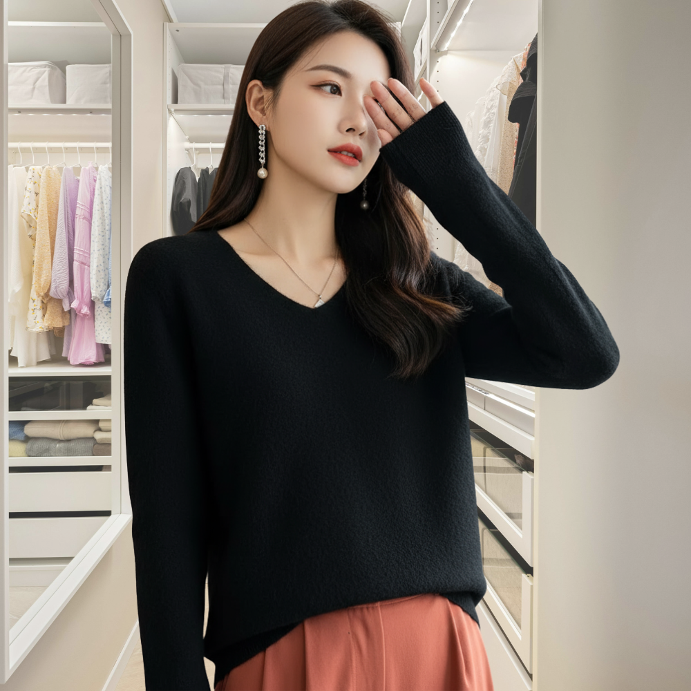 Lily Sweter Damski – Elegancki Sweter z Miękkiej i Wygodnej Mieszanki z Długimi Rękawami