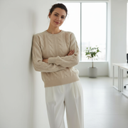 Bridget Sweter Warkoczowy – Wełna i Kaszmir, Miękki i Elegancki dla Optymalnego Komfortu