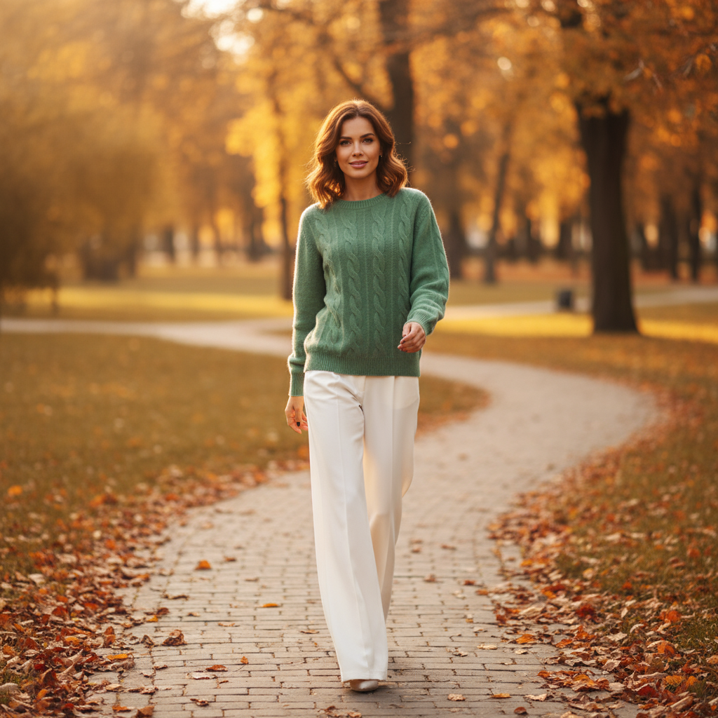 Bridget Sweter Warkoczowy – Wełna i Kaszmir, Miękki i Elegancki dla Optymalnego Komfortu