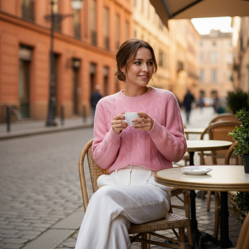 Bridget Sweter Warkoczowy – Wełna i Kaszmir, Miękki i Elegancki dla Optymalnego Komfortu
