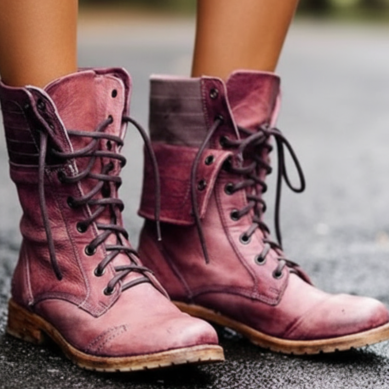 Ambre Botki Damskie – Eleganckie i Wygodne Skórzane Botki Sznurowane w Nowoczesnym Stylu