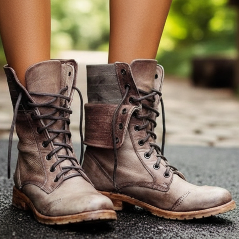 Ambre Botki Damskie – Eleganckie i Wygodne Skórzane Botki Sznurowane w Nowoczesnym Stylu