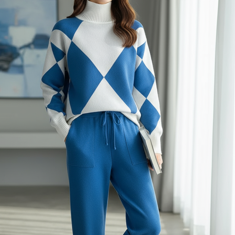 Ava Zestaw Damski – Elegancki i Wygodny Zestaw Dzianinowy o Nowoczesnym Stylu