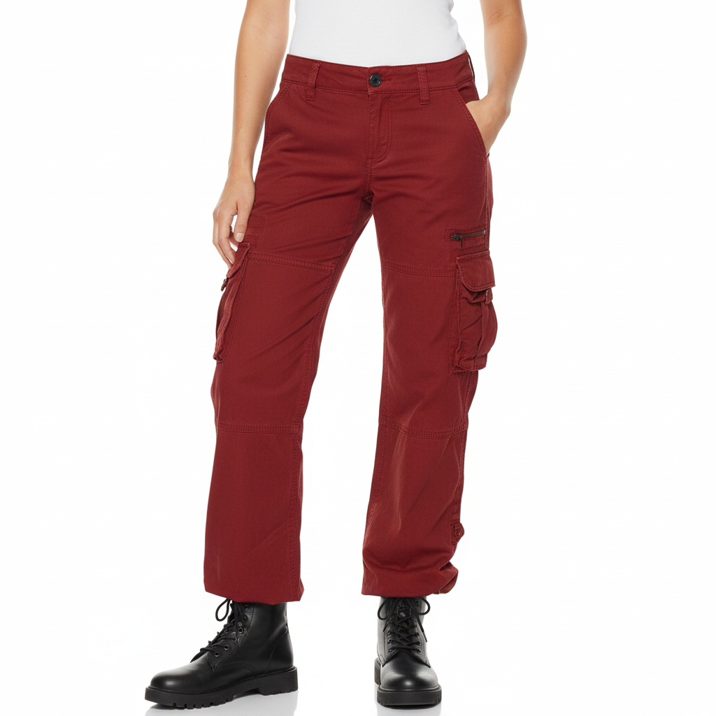 Ainsley Czarne Spodnie Cargo – Bawełna, Styl Casual i Funkcjonalny dla Kobiet