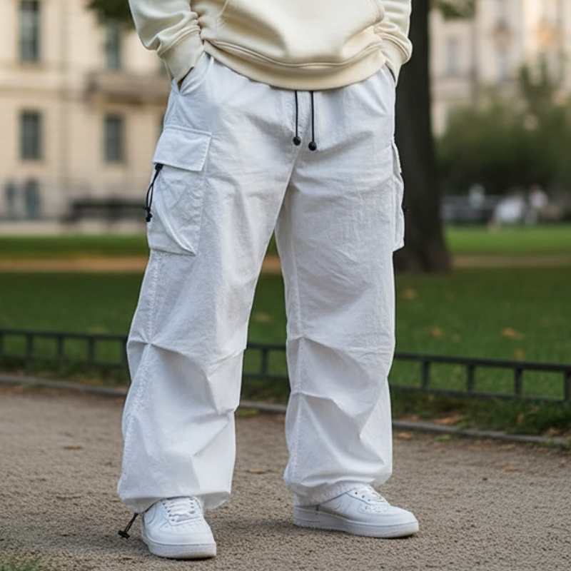 Dominik Spodnie Męskie – Nowoczesne Spodnie Cargo z Praktycznymi Wieloma Kieszeniami i Wygodą